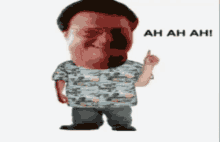 Dennis Nedry wagging a finger at the camera